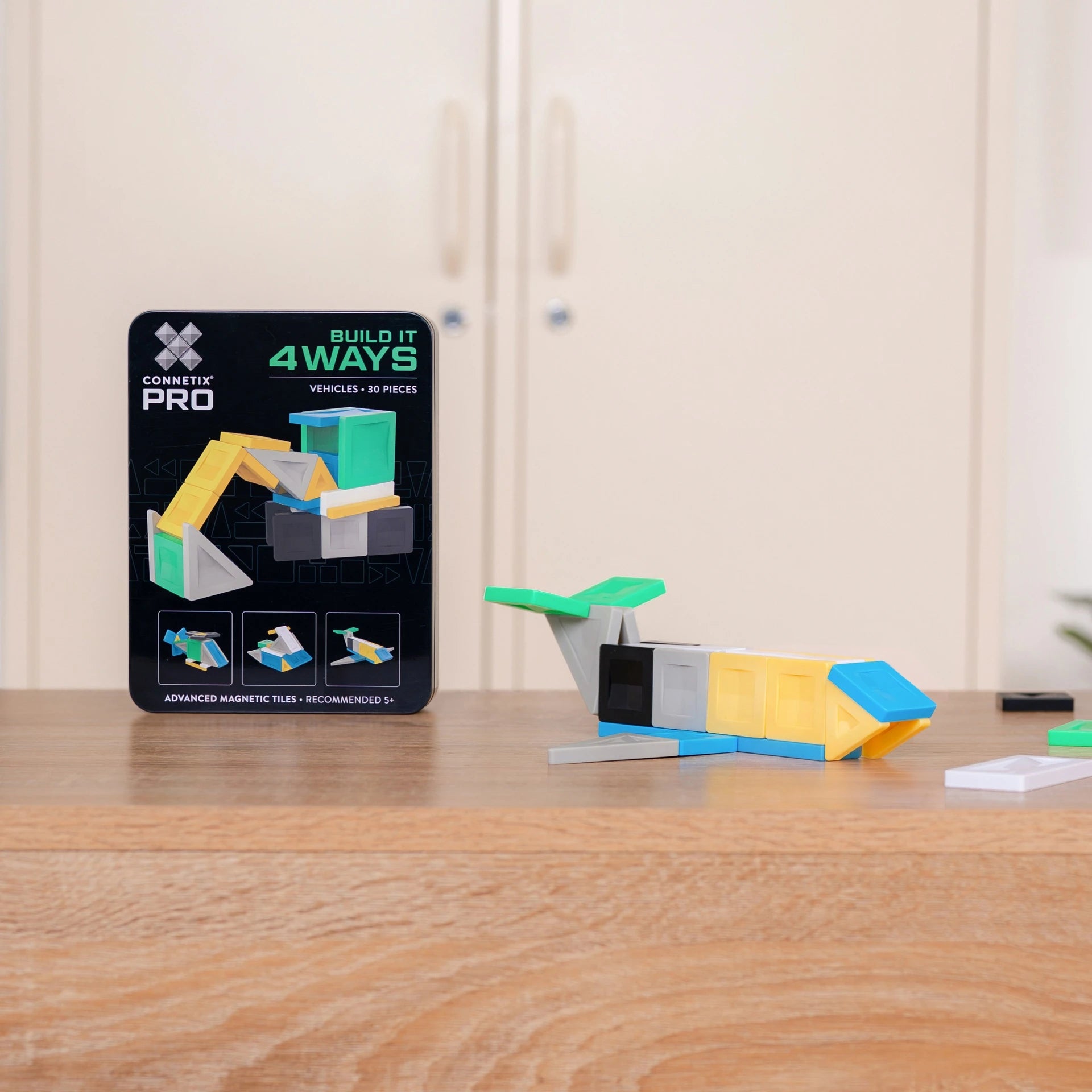 CONNETIX PRO Magnetic Tiles Build it 4 Ways Pack (Vehicles Pack 30pc)