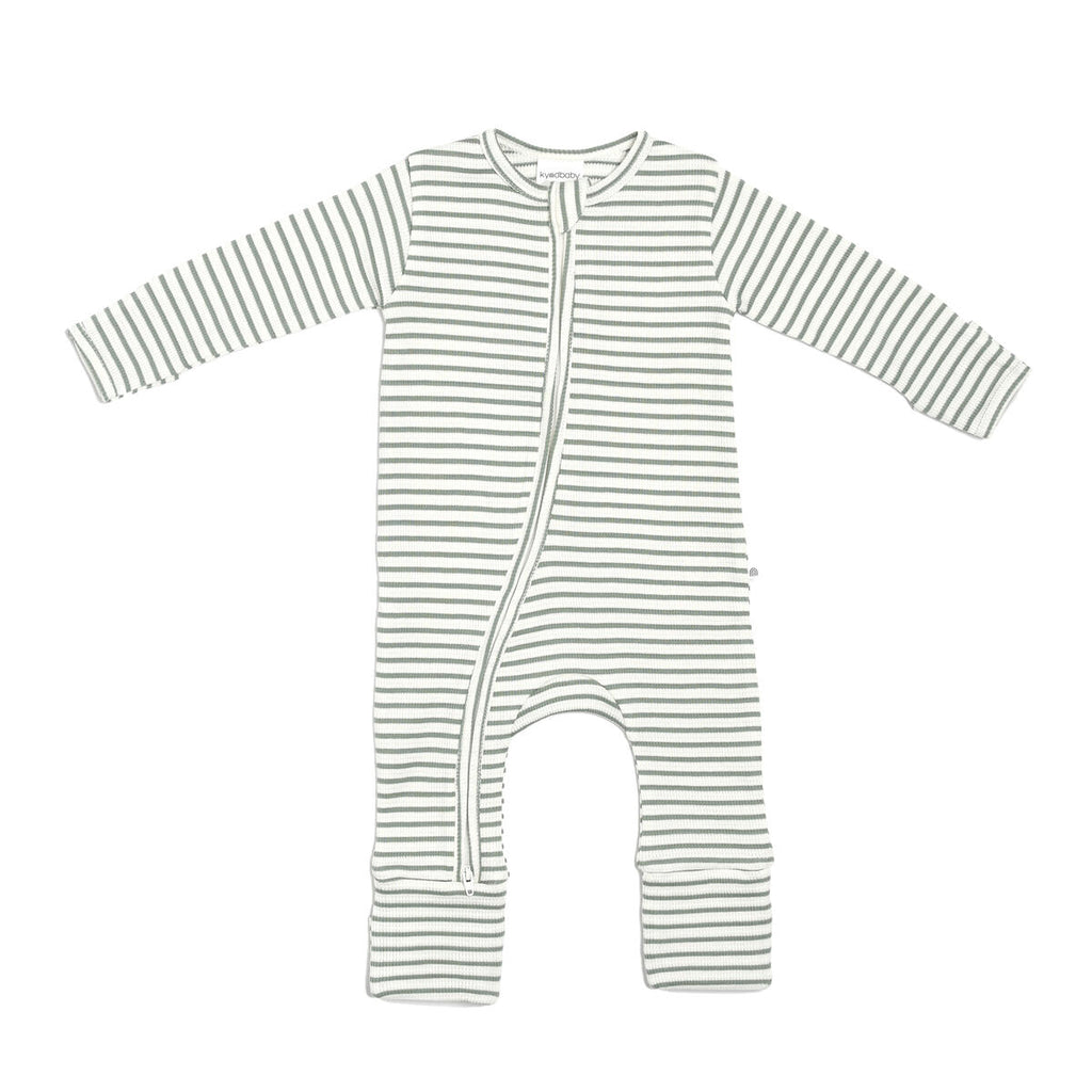 KYND Baby Waffle Day or Night Onesie (Gumnut Stripe)