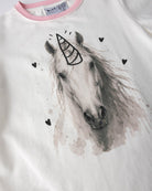 Minti Watercolour Unicorn Tee (White/Pink)