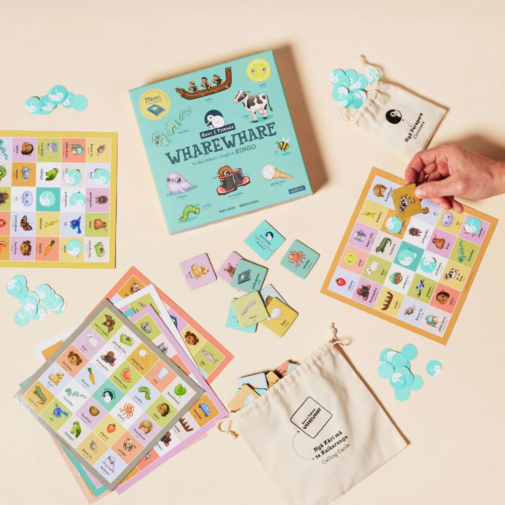 Kuwi & Friends Wharewhare Game (Te Reo Māori + English Bingo)