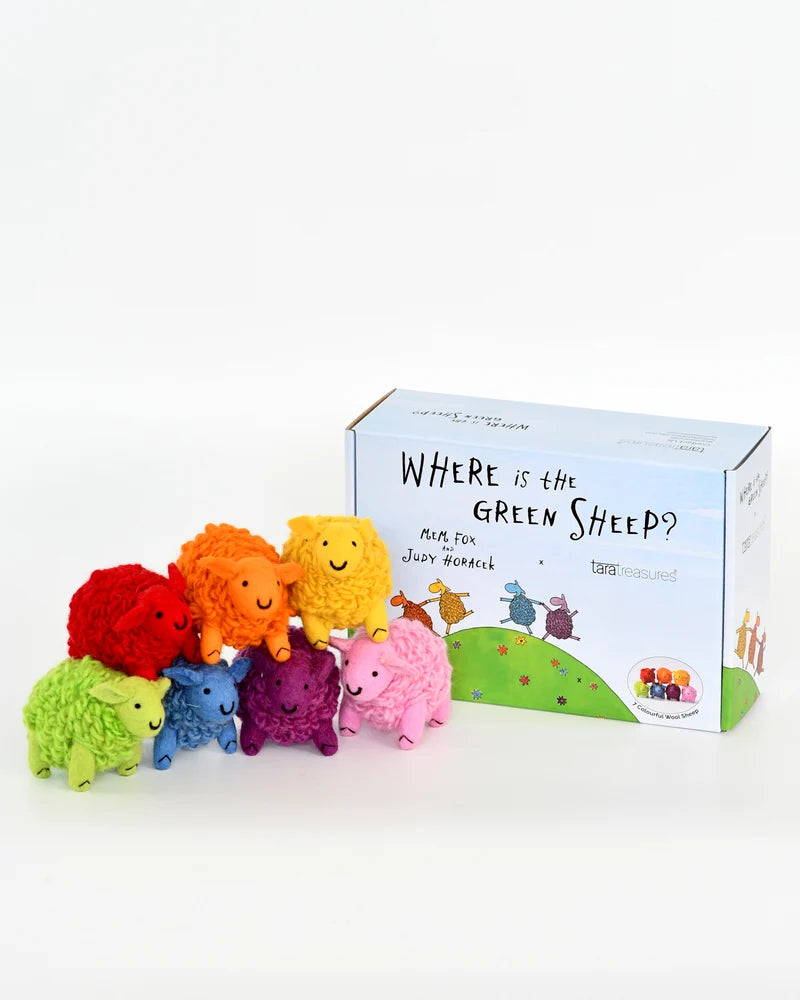 Tara Treasures Felt Where Is The Green Sheep? Colourful Sheep Play Set