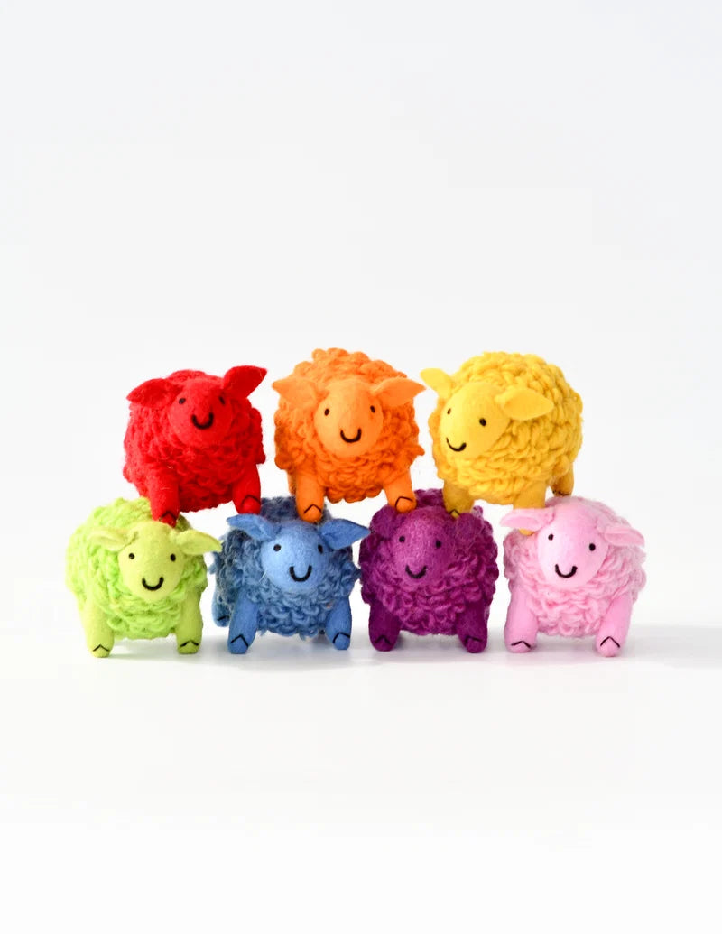Tara Treasures Felt Where Is The Green Sheep? Colourful Sheep Play Set