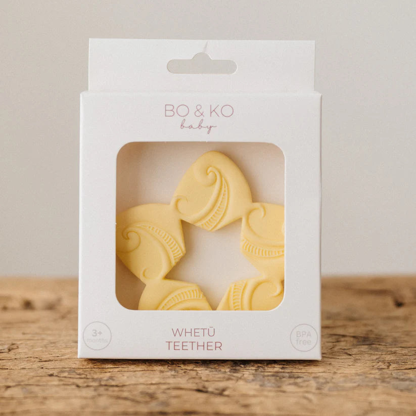 Bo & Ko Baby Whetu Teether (Lemon)