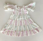 Yo Baby White Layered Dress (Green & Pink Lurex)