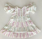 Yo Baby White Layered Dress (Green & Pink Lurex)
