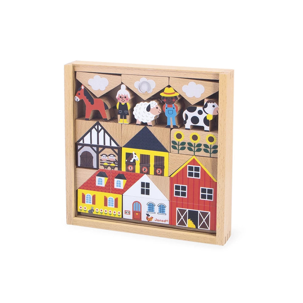 Janod Wooden Block Set (Farm)