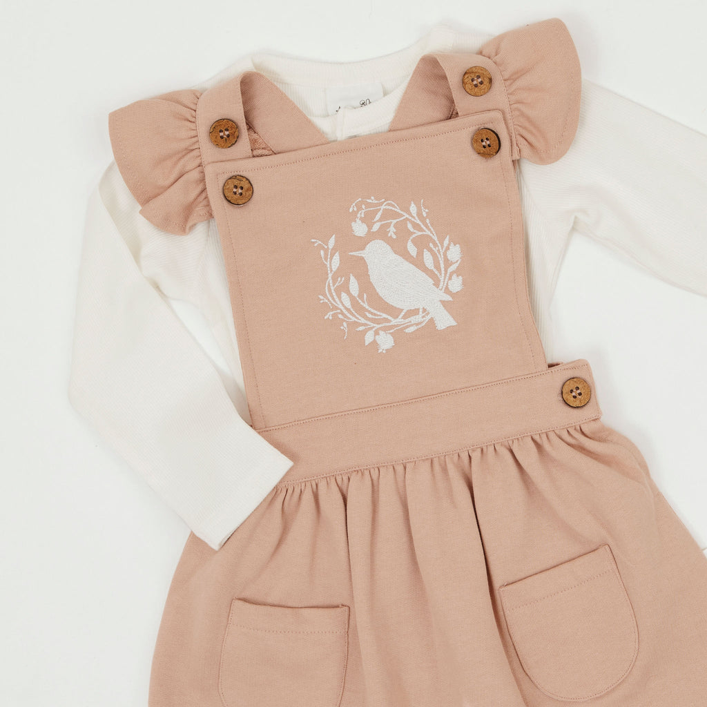 A&O Song Bird Embroidered Dress (Misty Rose)