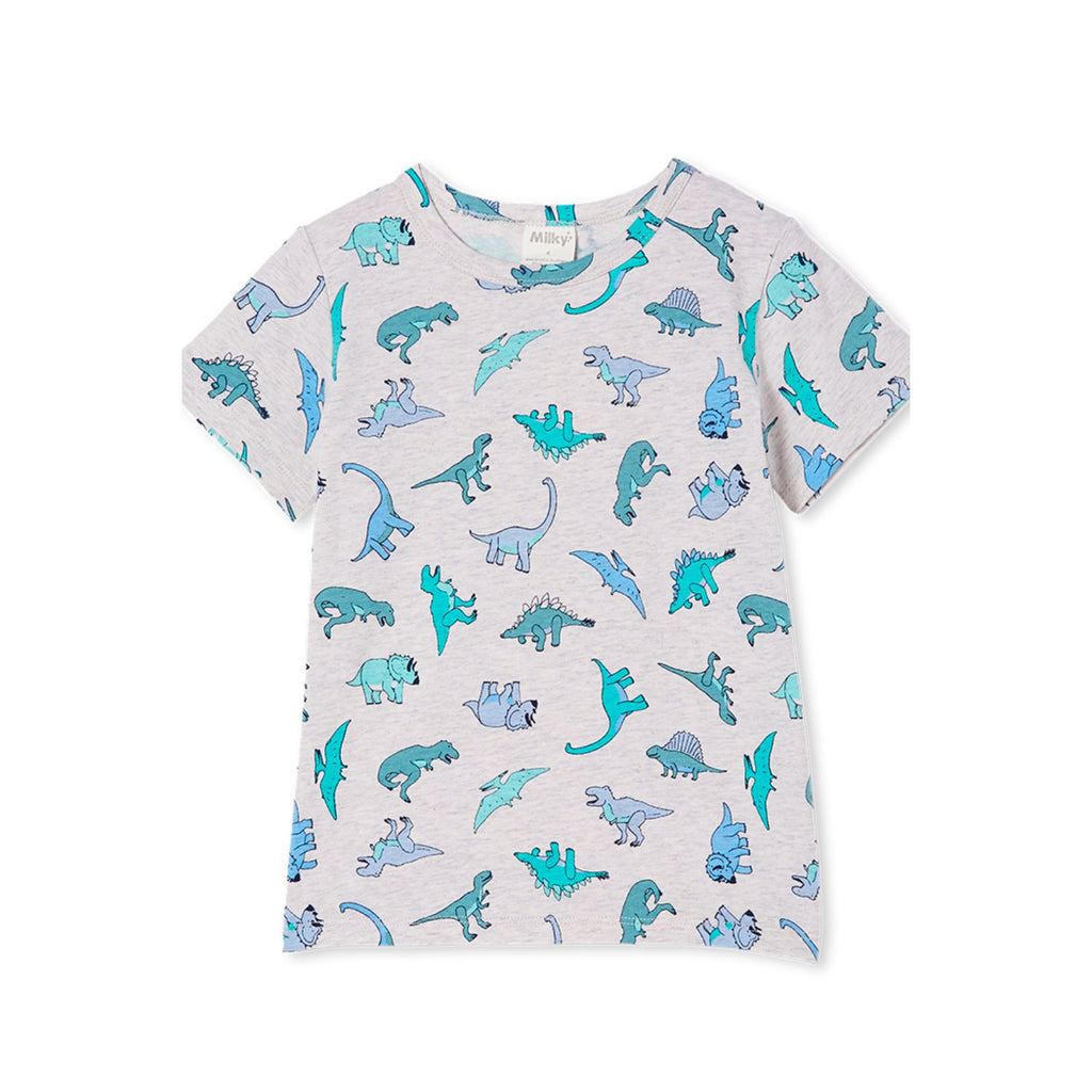 Milky Dinosaur Tee (Silver Marle)