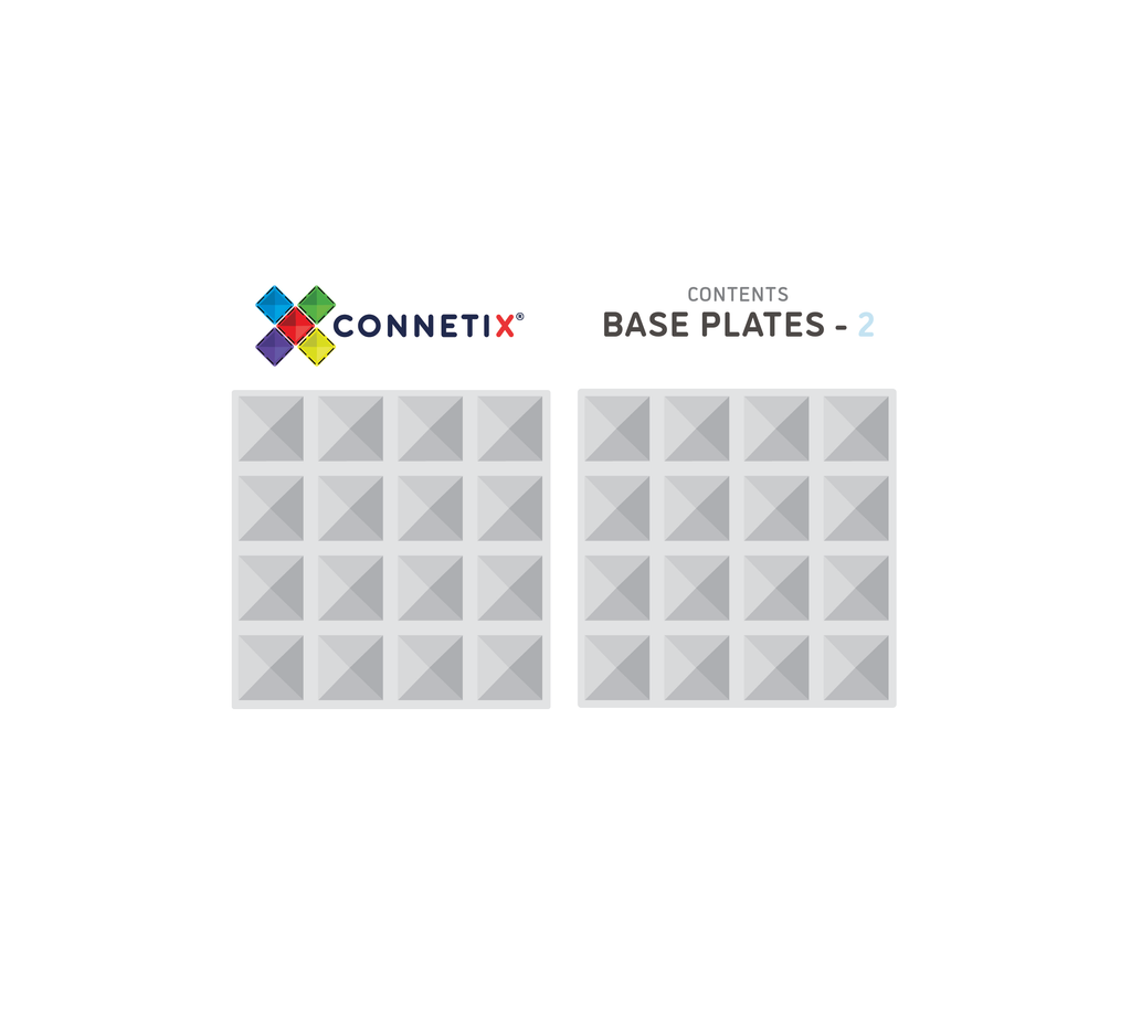 connetix magnetic tiles 2 piece  clear base plate pack
