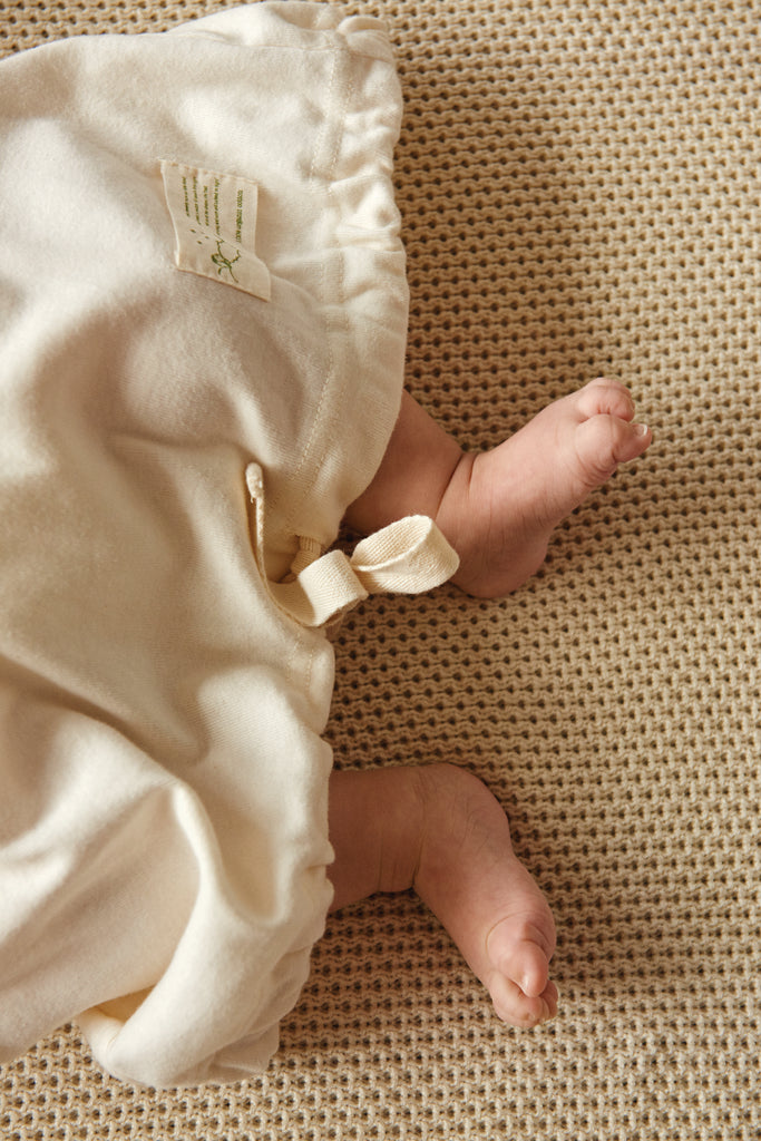 nature baby organic cotton baby gown in natural