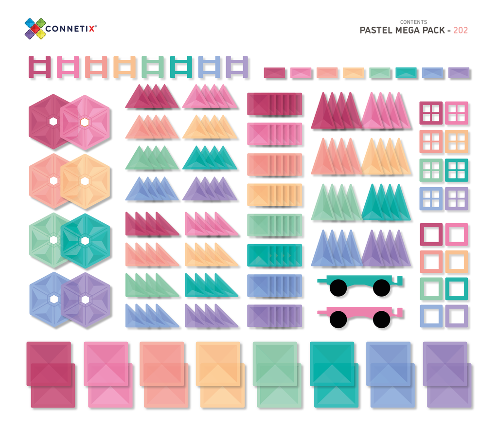 connetix tiles mega pack in pastel