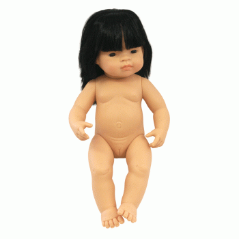miniland 38cm anatomically asian girl doll