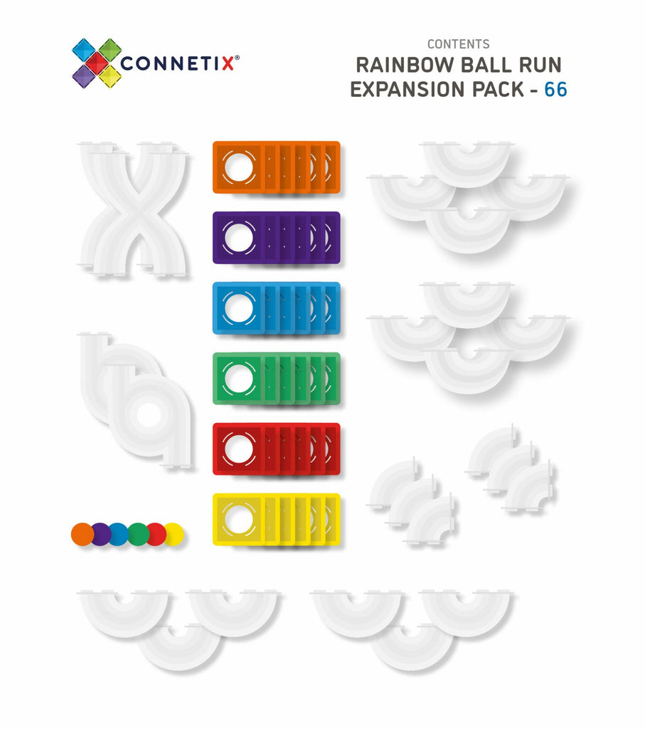 Connetix Tiles Ball Run Expansion Pack (66 Pieces)