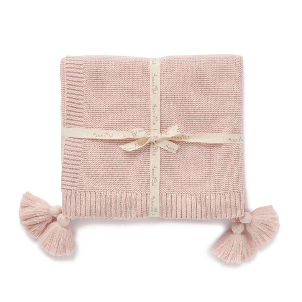 A&O Chunky Knit Blanket (Pink)