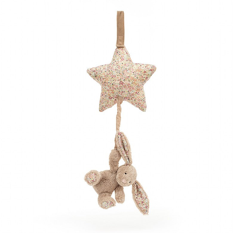 jellycat blossom beige bunny musical pull