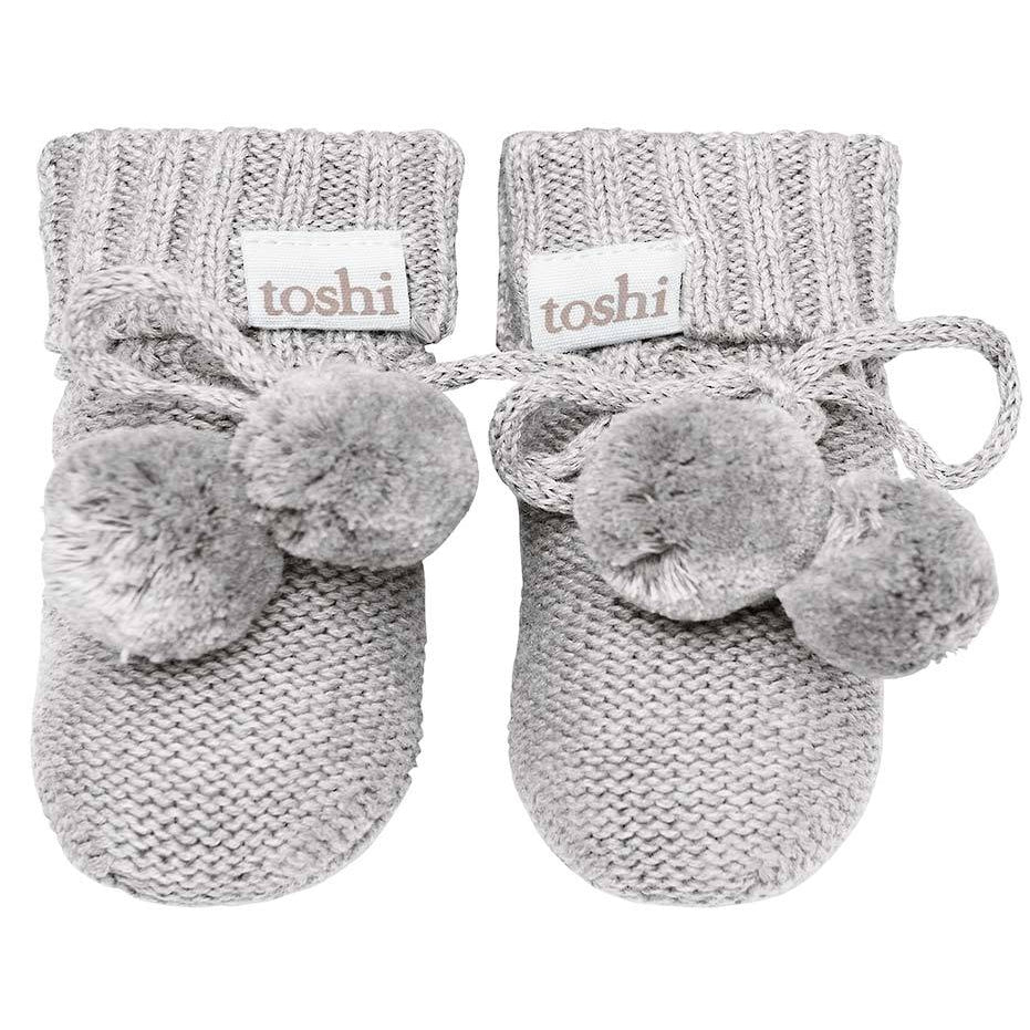 toshi baby booties in dove grey