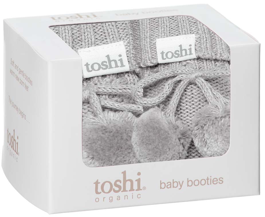 toshi baby booties in dove grey