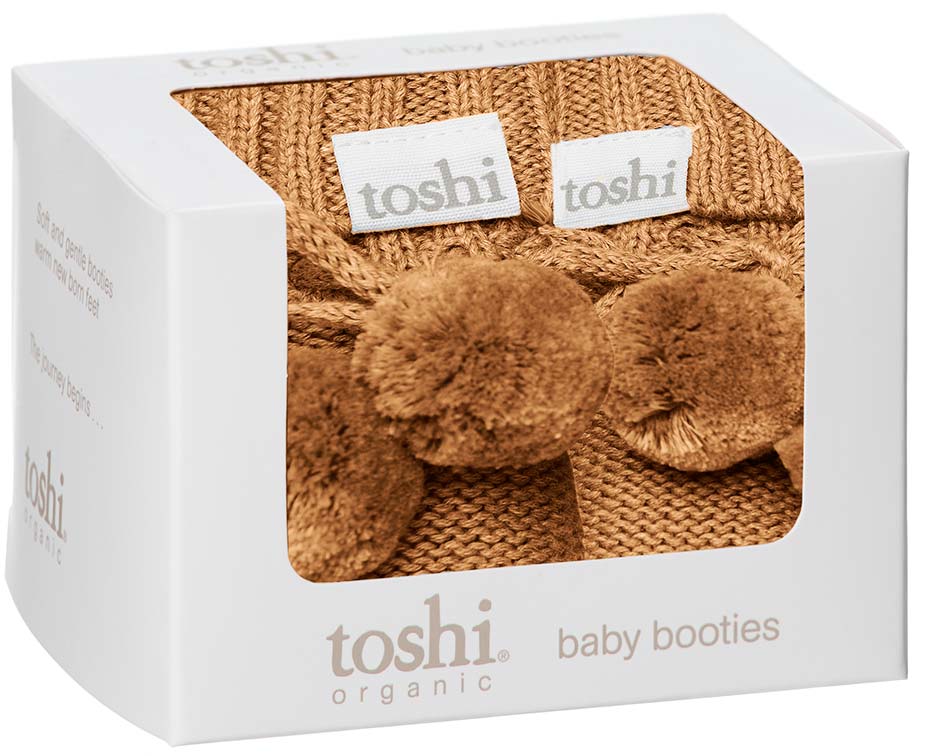 toshi baby booties in pecan