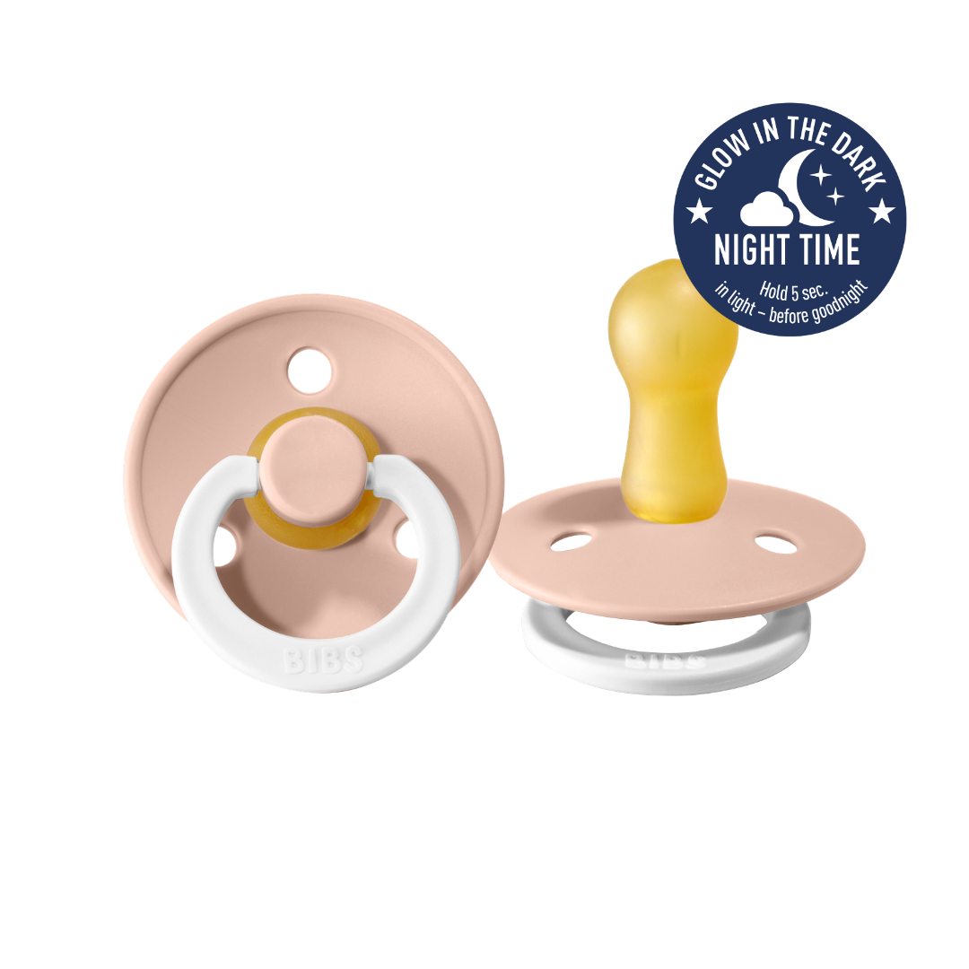 bibs dummies two pack night glow in blush
