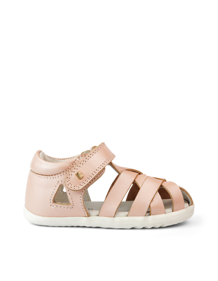 bobux step up tropicana II sandal quickdry seashell shimmer leather
