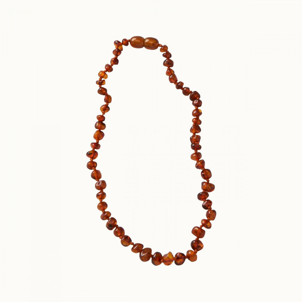 nature baby amber beads in cognac