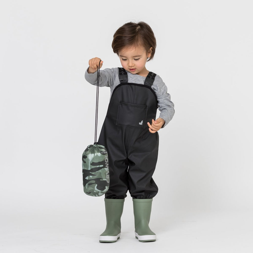 crywolf rain overalls in black