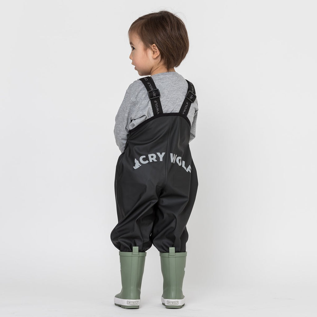 crywolf rain overalls in black