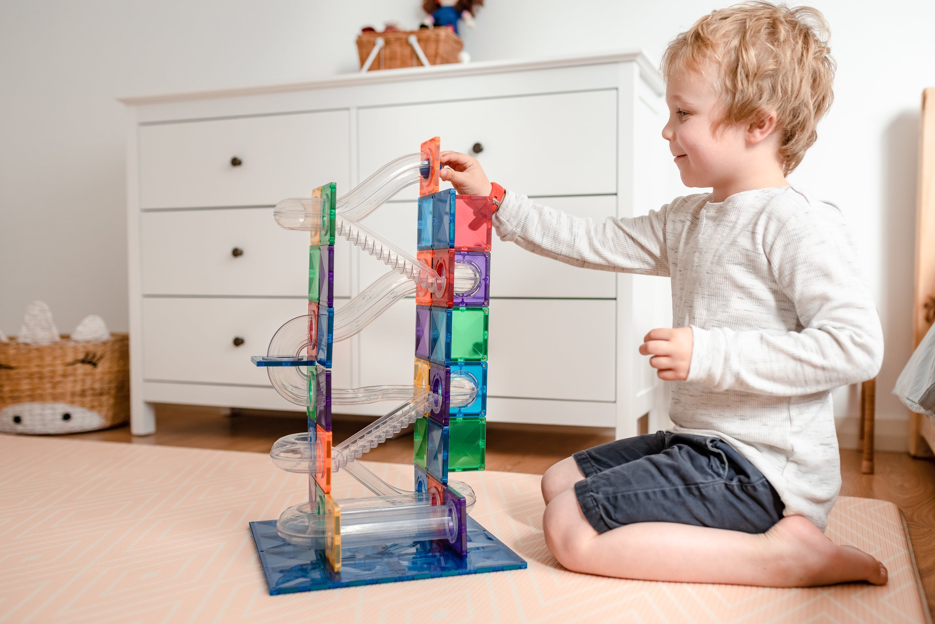 connetix tiles ball run set 92 pieces magnetic marble run
