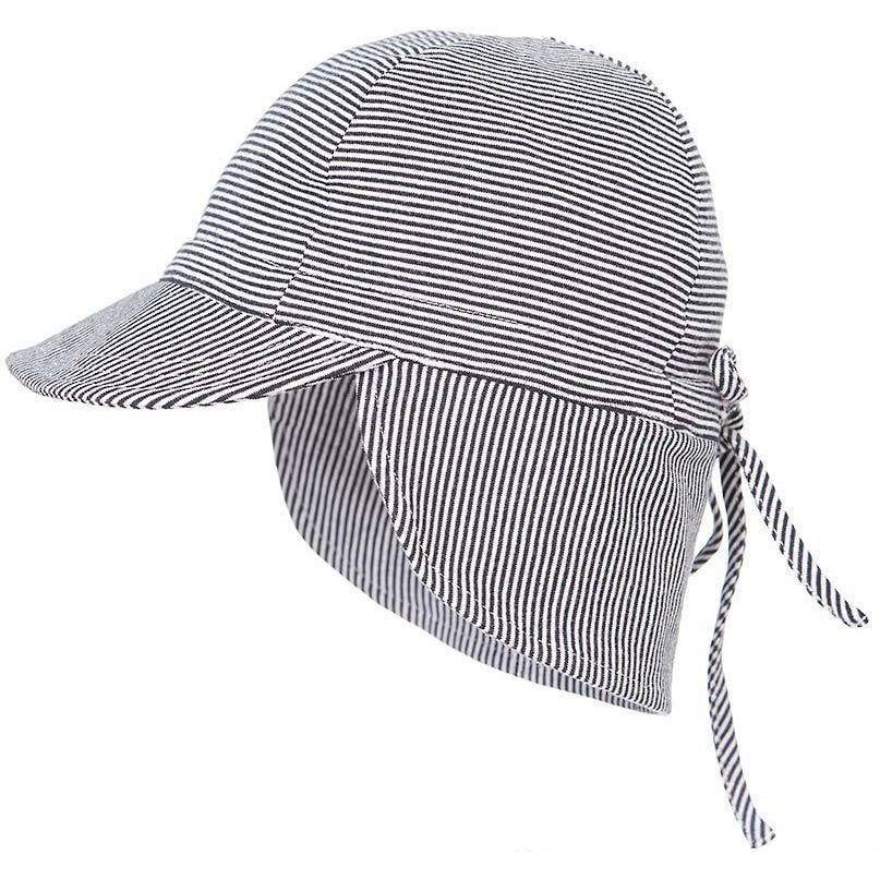 toshi baby flap cap in periwinkle blue stripe