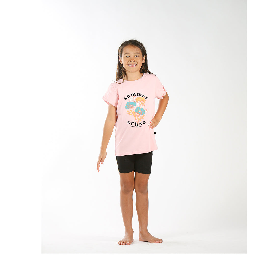 hello stranger tween girls sol ss tee in pink