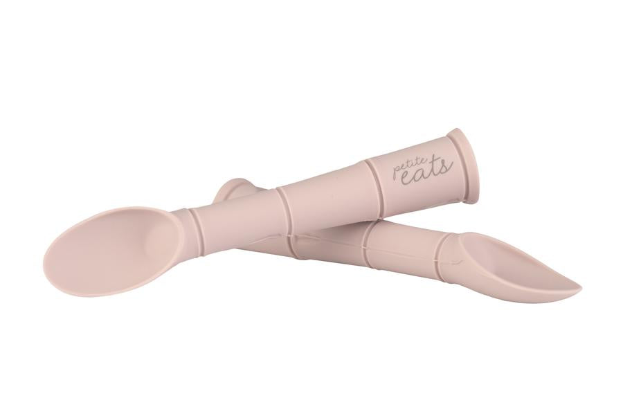 petite eats silicone spoon set in lilac