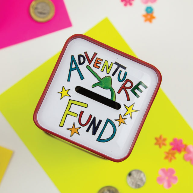 rachel ellen adventure fund money box tin