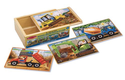 melissa & doug 4 in 1 construction vehicles puzzles