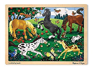melissa & doug 48 piece wooden puzzle frolicking horses