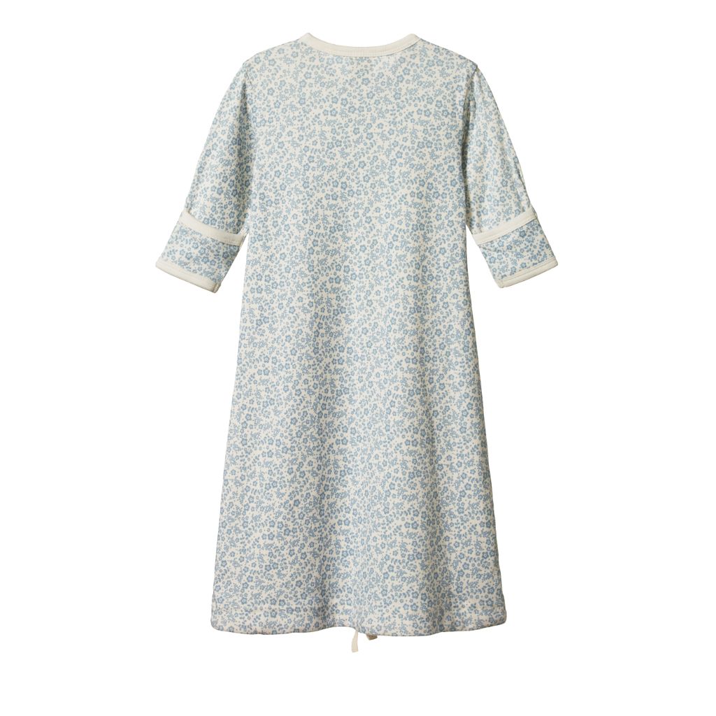 Nature Baby Organic Cotton Sleeping Gown (Daisy Belle Blue Print)