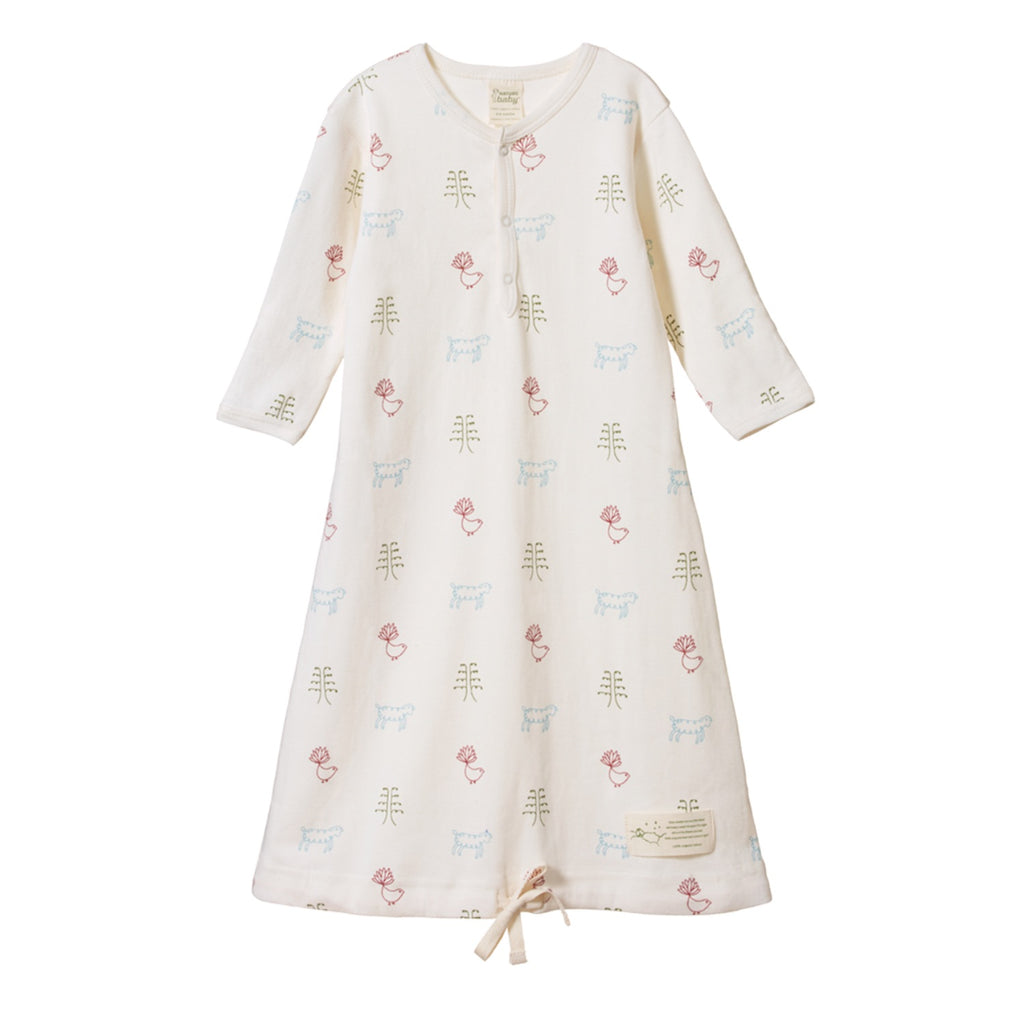 Nature Baby Organic Cotton Sleeping Gown (Nature Baby Print)