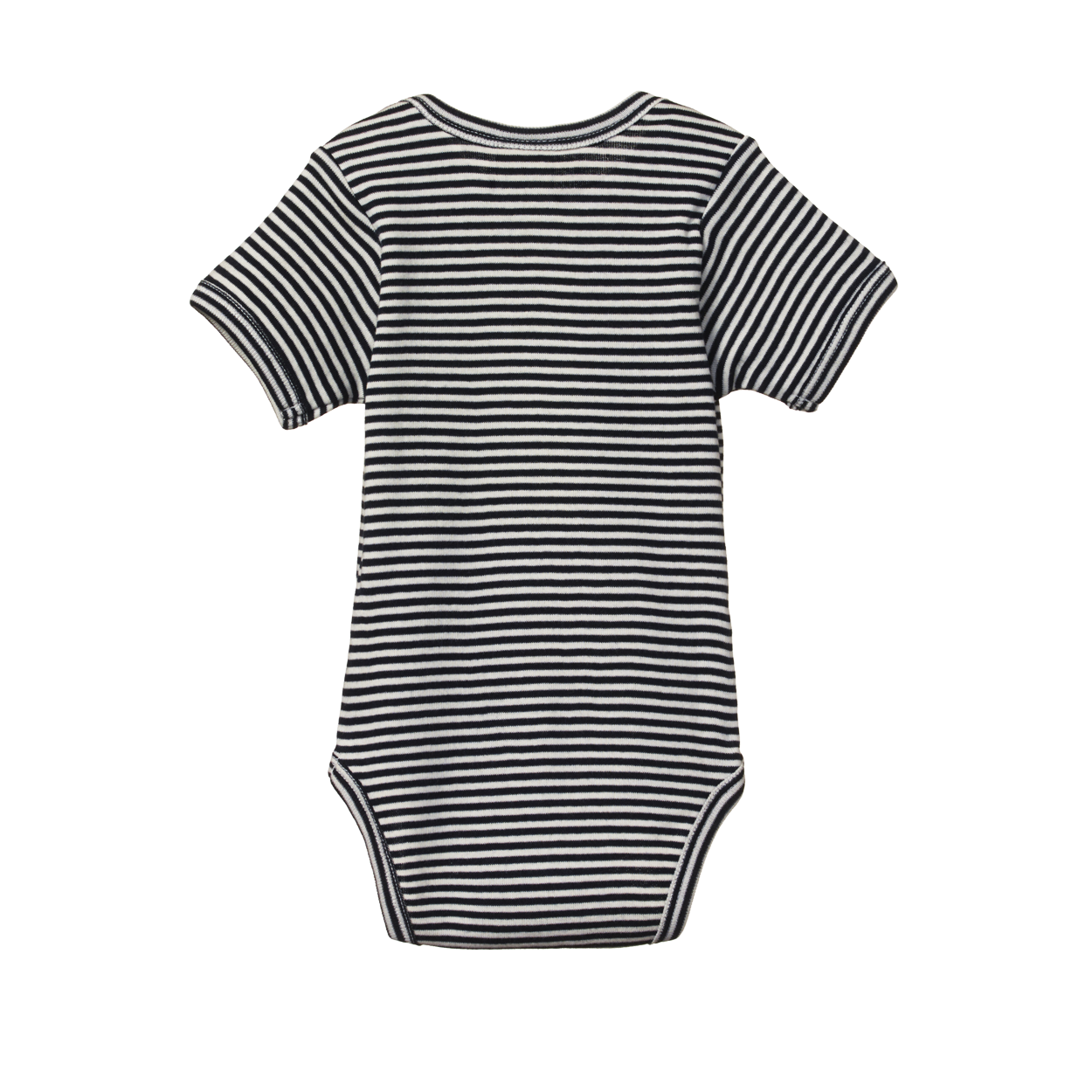 nature baby organic cotton short sleeve bodysuit in navy stripe