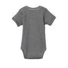 nature baby organic cotton short sleeve bodysuit in navy stripe