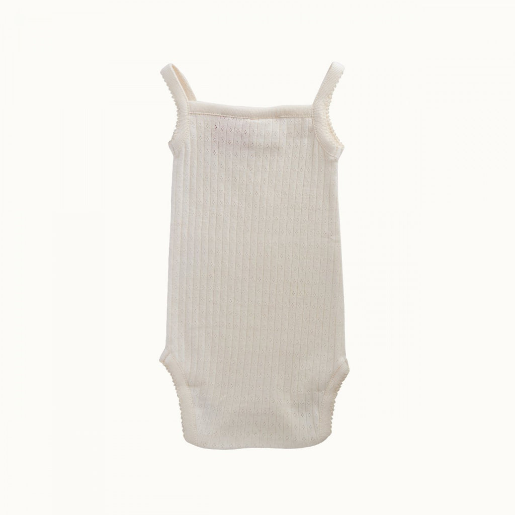 nature baby organic cotton camisole bodysuit in natural pointelle