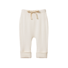 nature baby organic cotton drawstring pants in natural pointelle