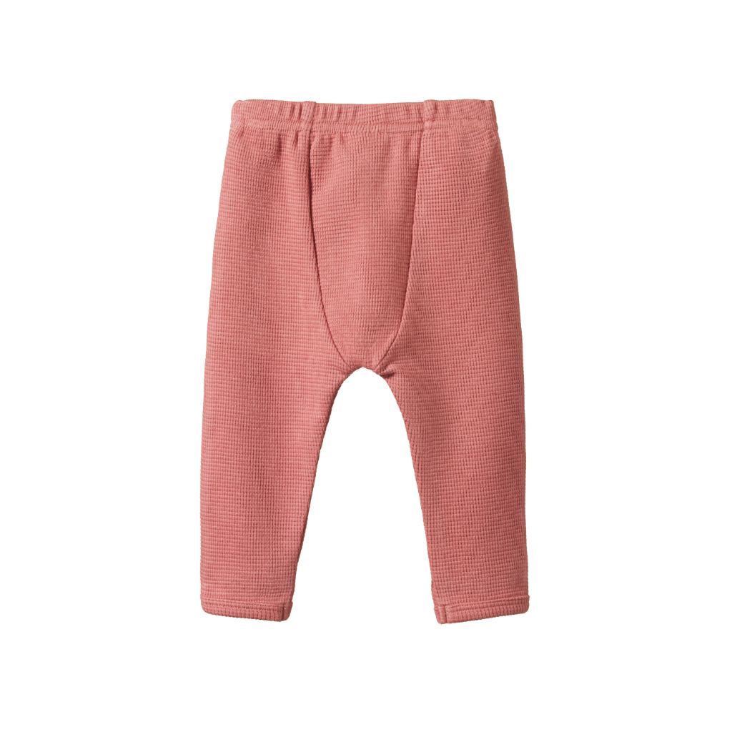 Nature Baby Organic Cotton Selby Waffle Pants (Rose Clay)