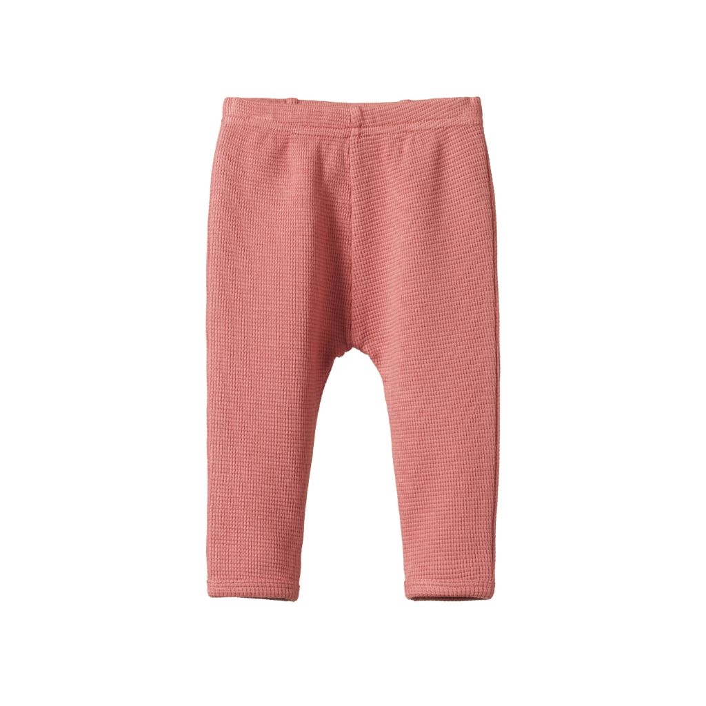 Nature Baby Organic Cotton Selby Waffle Pants (Rose Clay)