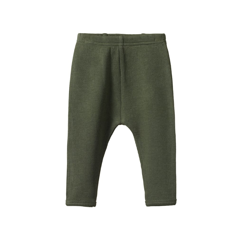 Nature Baby Organic Cotton Selby Waffle Pants (Thyme)