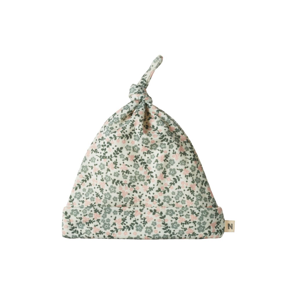Nature Baby Merino Knotted Beanie (Daisy Belle Print)