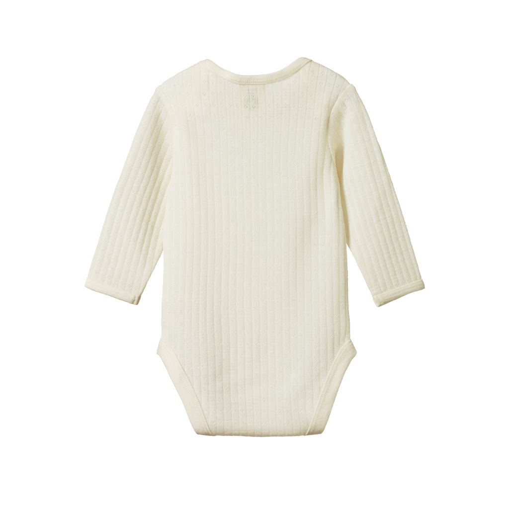 Nature Baby Merino Pointelle L/S Bodysuit (Natural)