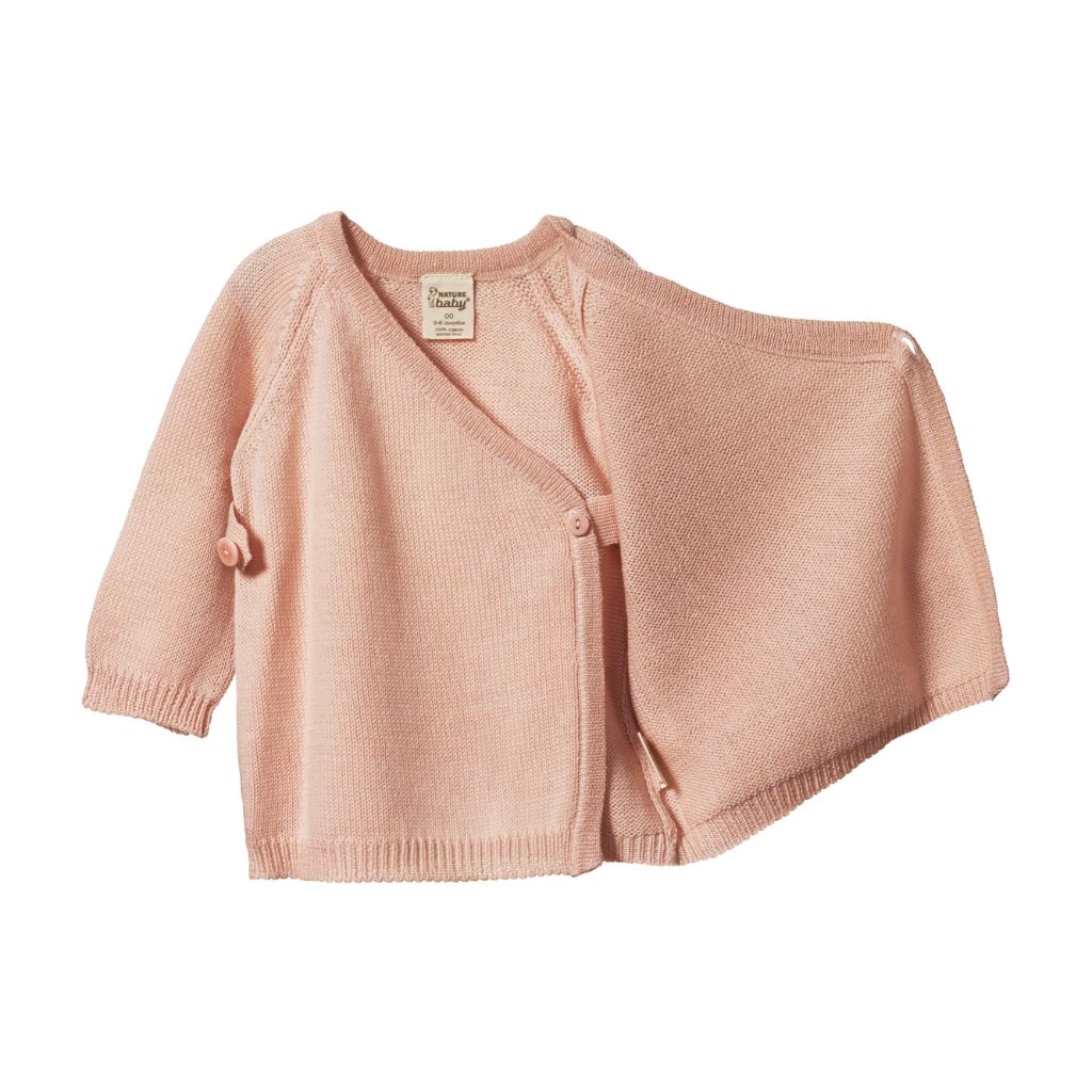 Nature Baby Merino Knit Kimono Jacket (Rose Dust)