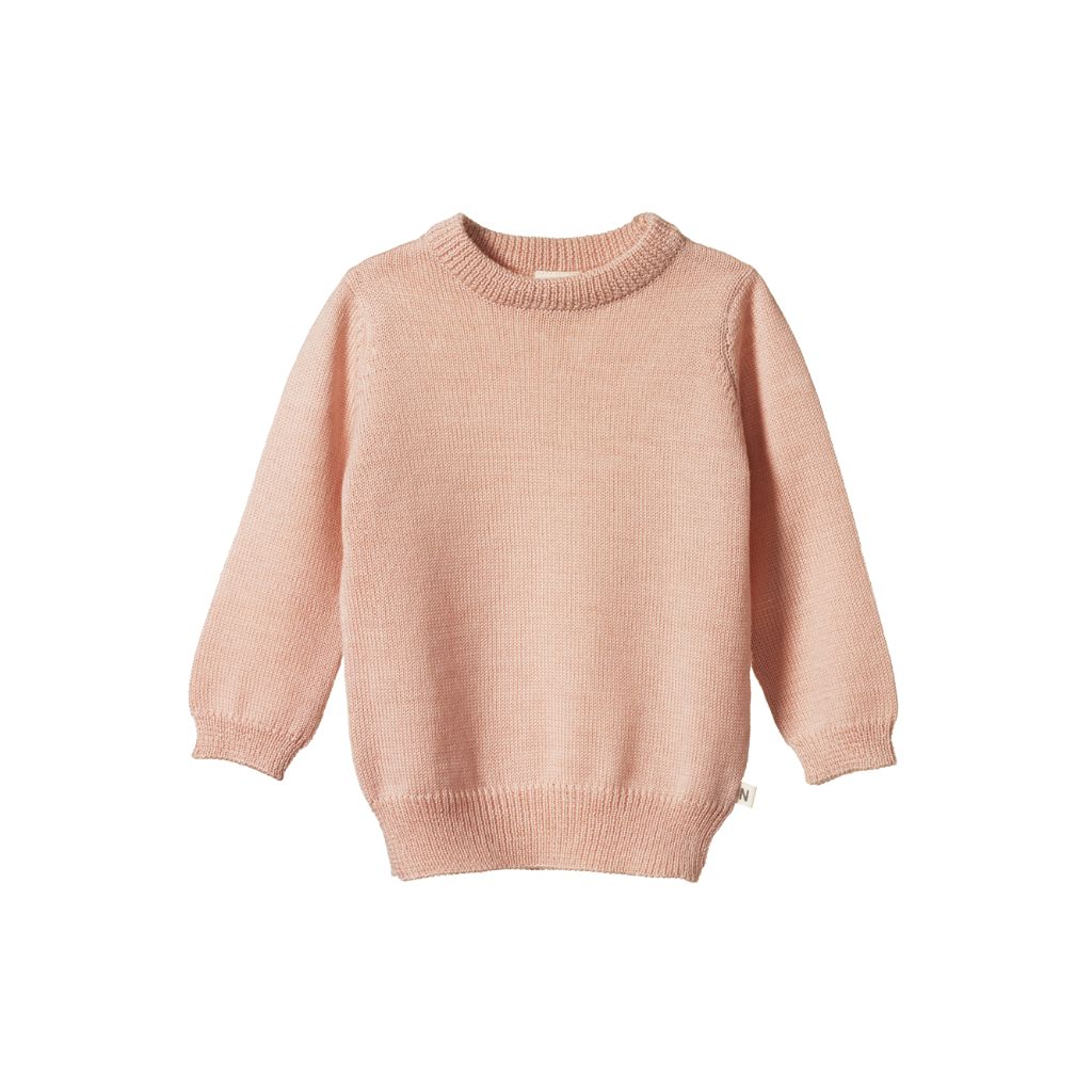 Nature Baby Merino Knit Pullover (Rose Dust)