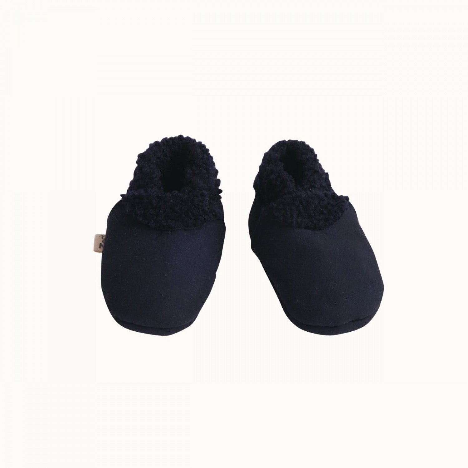 naturebaby lambskin booties in navy