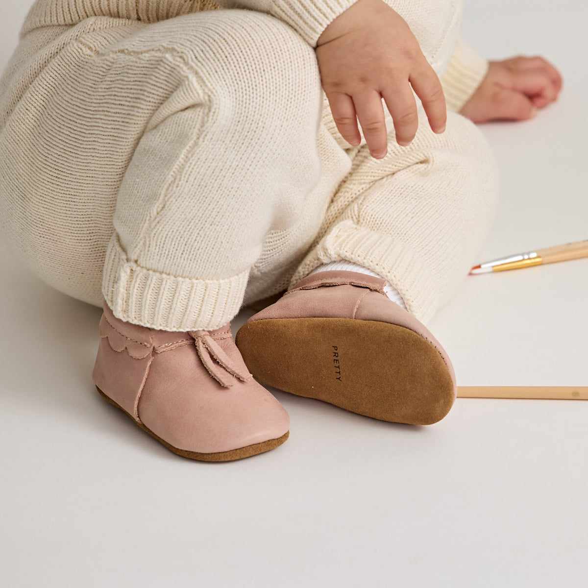 Pretty Brave Moc Baby Shoes (Dusky Pink)