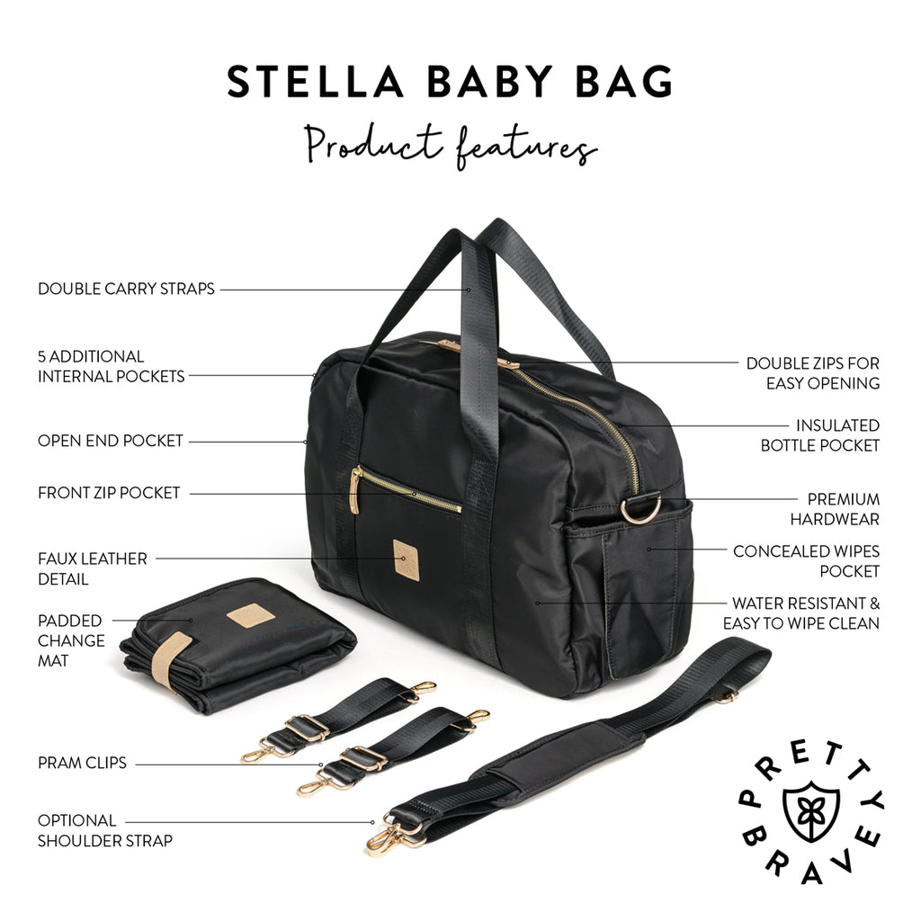 Pretty Brave Stella Baby Bag (Black)